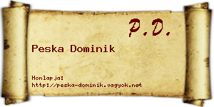 Peska Dominik névjegykártya